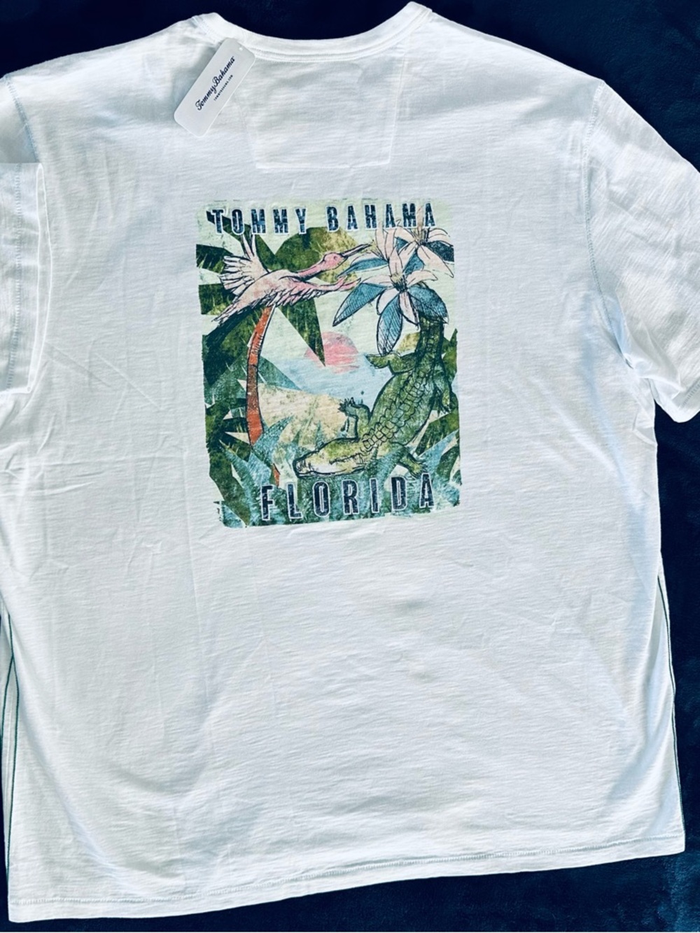 Tommy Bahama Men’s LATER GATOR Florida Luxe Tee T-shirt XXL 2XL White NWT